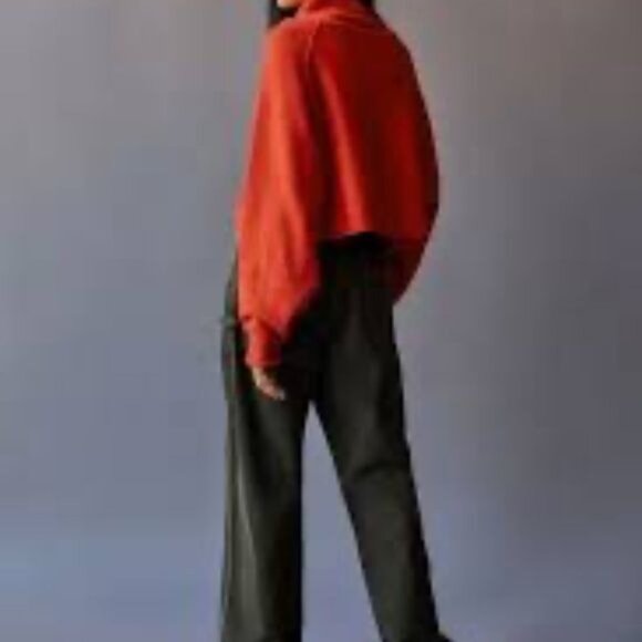 Urban Outfitters Kyla Cropped Turtleneck Sweater Orange Size Medium - Picture 3 of 10